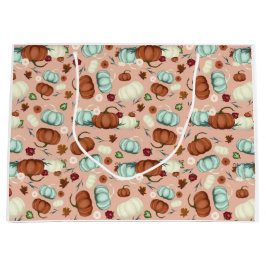 Fall Pumpkin Floral Große Geschenktüte