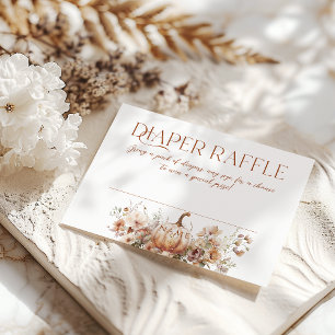 Fall Pumpkin Floral Herz Babydusche Windeln Begleitkarte