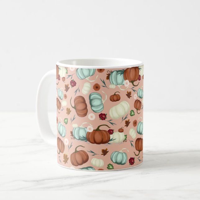 Fall Pumpkin Floral Kaffeetasse (Vorderseite Links)