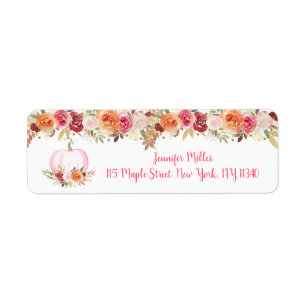 Fall Pumpkin Floral Pink & Gold Geburtstag