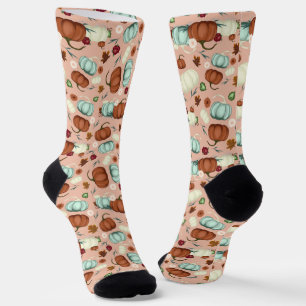 Fall Pumpkin Floral Socken