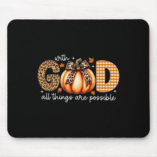 Fall Pumpkin für Frauen Jesus Christlichen Thanksg Mousepad (Vorne)