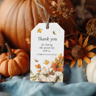 Fall Pumpkin-Gastgeschenk Hochzeit-Tags Geschenkanhänger