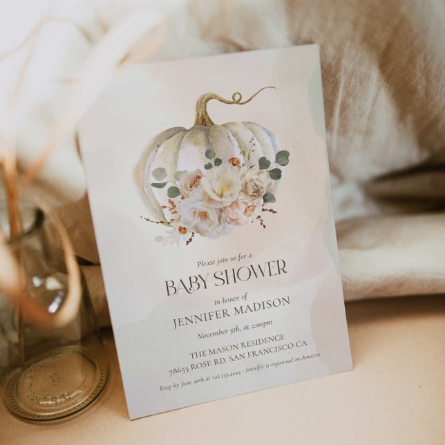 Fall Pumpkin Gender Neutral Baby Shower Einladung (Von Creator hochgeladen)