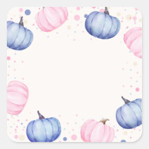 Fall Pumpkin Gender Reveal Stickers Pink Blue