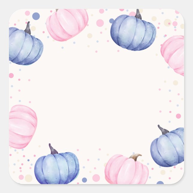 Fall Pumpkin Gender Reveal Stickers Pink Blue (Vorderseite)