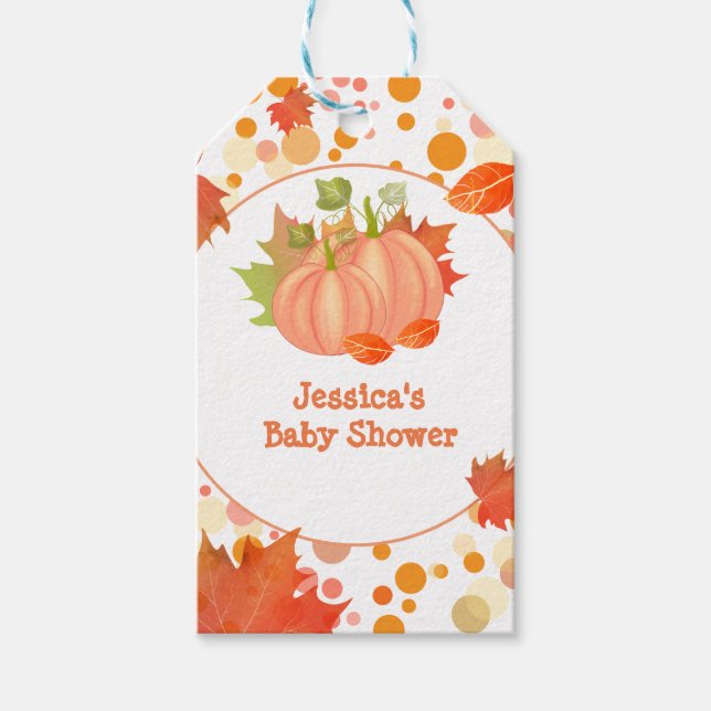 Fall Pumpkin-Geschenk-Tag Geschenkanhänger (Vorderseite)