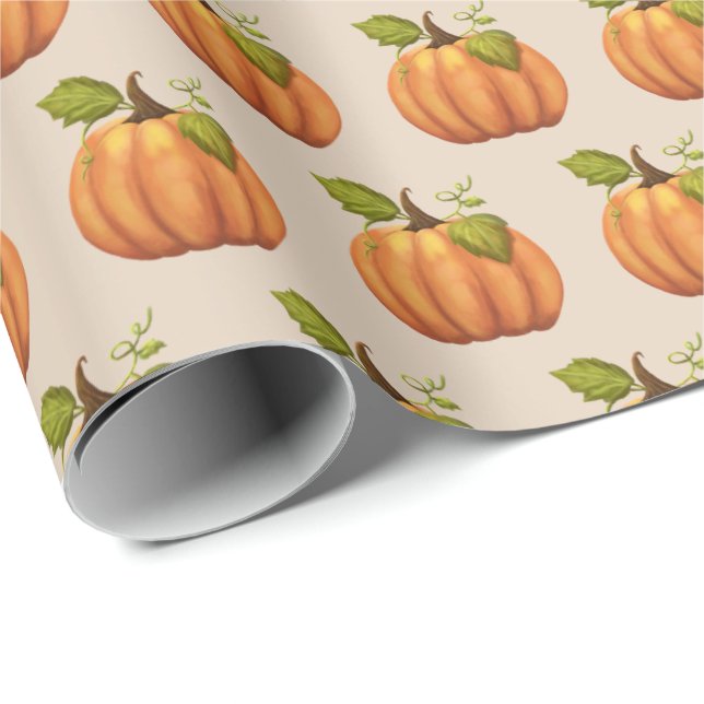Fall Pumpkin Geschenk Wraf Halloween-Erntedank Geschenkpapier (Rolleneckpunkt)