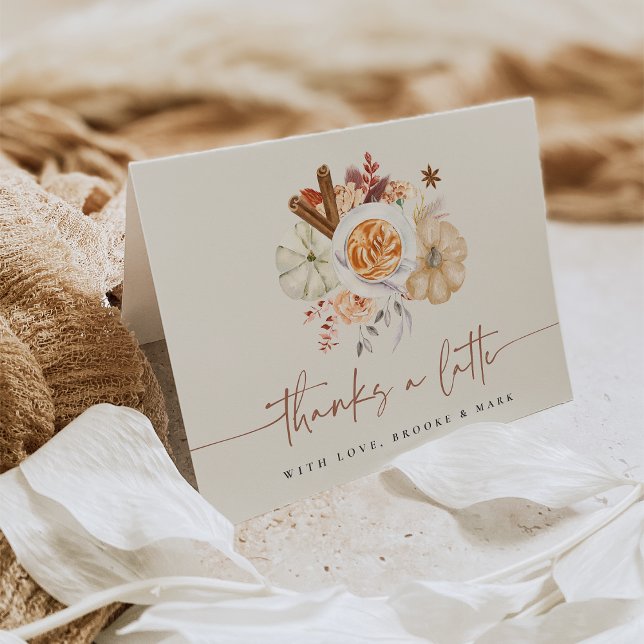 Fall Pumpkin Gewürz "Danke a Latte" Dankeskarte (Von Creator hochgeladen)