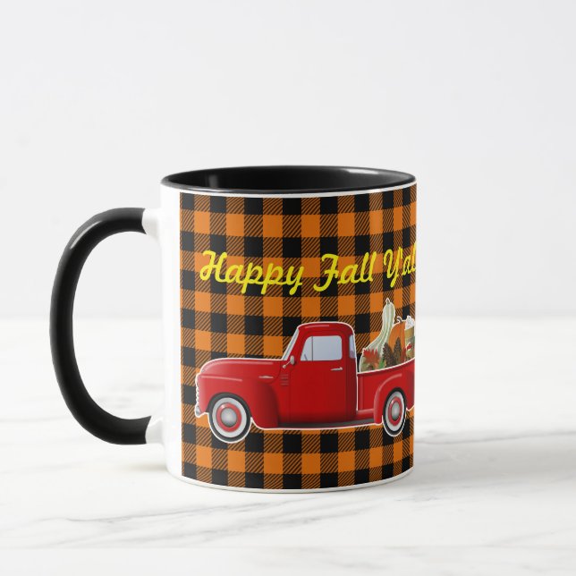 Fall Pumpkin Gewürz Latte Little Red Truck Tasse (Links)