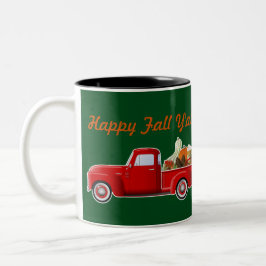 Fall Pumpkin Gewürz Latte Little Red Truck Zweifarbige Tasse