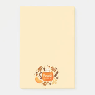 Fall Pumpkin Gewürz Post-It Notes Klebezettel