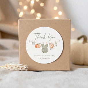 Fall Pumpkin Girl Baby Kleidung Babydusche Runder Aufkleber