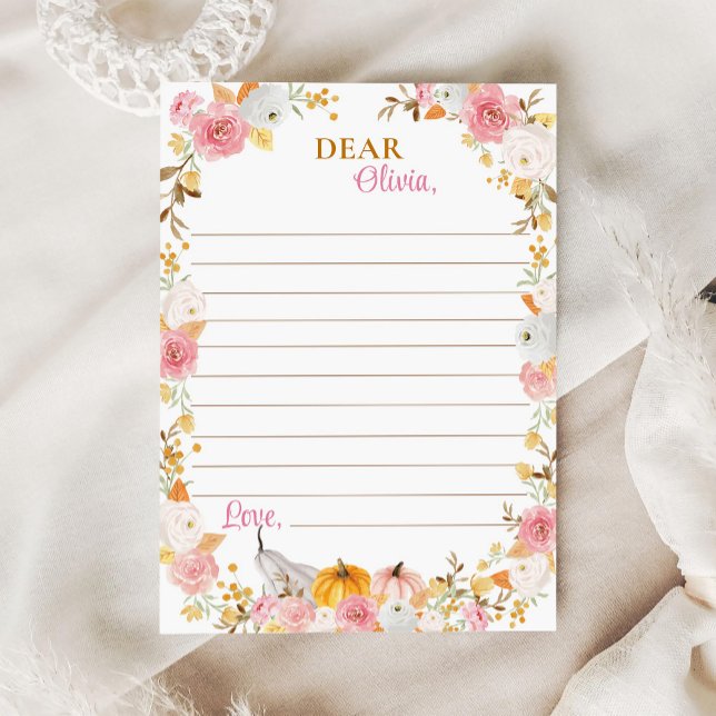 Fall Pumpkin Girl Time Capsule Note Card Dankeskarte (Von Creator hochgeladen)