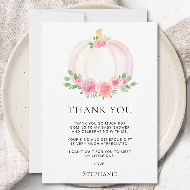 Fall Pumpkin Girl's Baby Shower Danke (Von Creator hochgeladen)