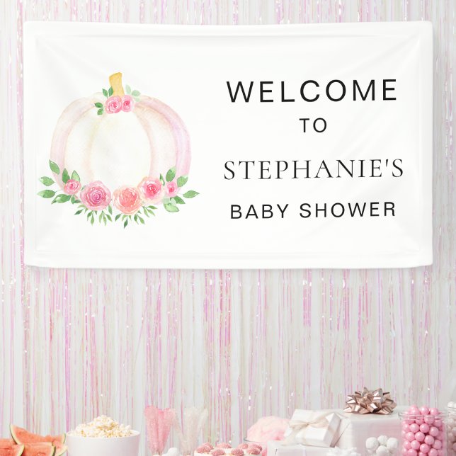 Fall Pumpkin Girl's Baby Shower Willkommen Banner (Von Creator hochgeladen)