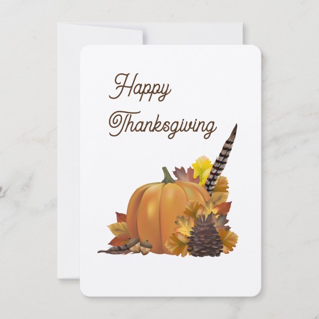 Fall Pumpkin glücklichen Thanksgiving Blank Card (Vorderseite)