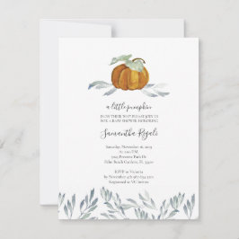 Fall Pumpkin Greenery Baby Shower Einladung