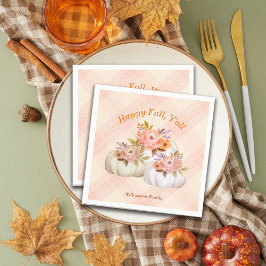 Fall Pumpkin Harvest Pink Erntedank anpassen Serviette