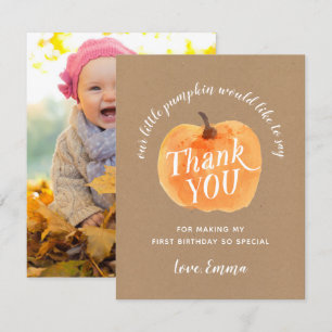 Fall Pumpkin Herbst Danke, Foto auf der Rückseite Einladung