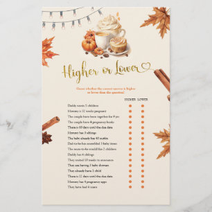 Fall Pumpkin Höher oder Untere Games Card