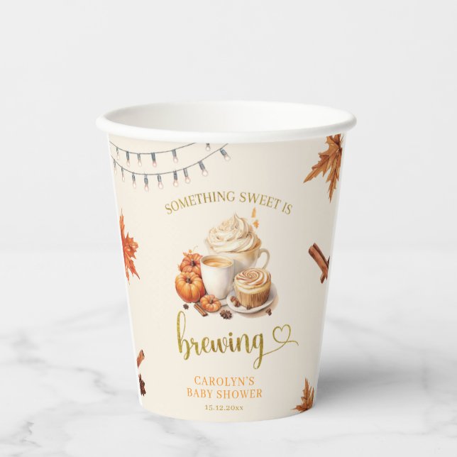 Fall Pumpkin ist Brechen Kaffee Dusche Papier Tass Pappbecher (Vorderseite)