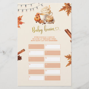 Fall Pumpkin ist Brewing Coffee Baby Brain Games