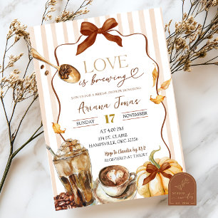 Fall Pumpkin Kaffee Liebe Braut Brautparty Einladung