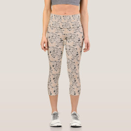 Fall Pumpkin Kontur Capri Leggins - Tan Leggings