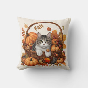 Fall Pumpkin-Körbe mit Niedlichen Katzen Kissen