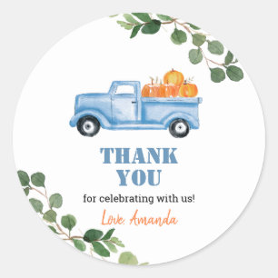 Fall Pumpkin Little Blue Truck Danke Aufkleber