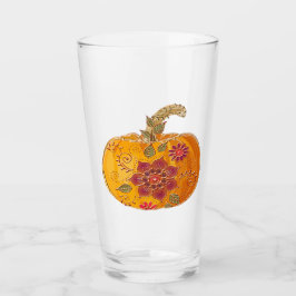 Fall Pumpkin mit Blume Glas
