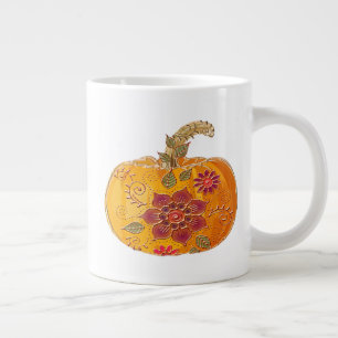 Fall Pumpkin mit Blume Jumbo-Tasse
