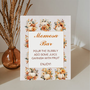 Fall Pumpkin Momosa Bar Bay Duwer Pedestzeichen Sockelschild