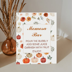 Fall Pumpkin Momosa Bar Bay Duwer Pedestzeichen Sockelschild
