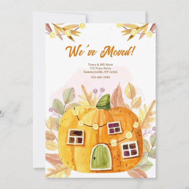 Fall Pumpkin Moving Ankündigung (Vorderseite)