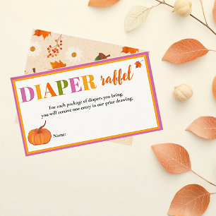 Fall Pumpkin Niedlich Diaper Raffle Begleitkarte