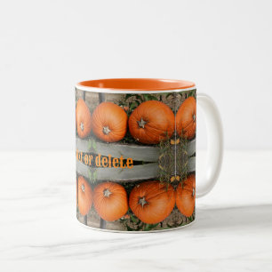 Fall Pumpkin Pair Abstrakt Personalisiert Zweifarbige Tasse