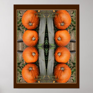 Fall Pumpkin Pair Mirror Abstrakt Poster