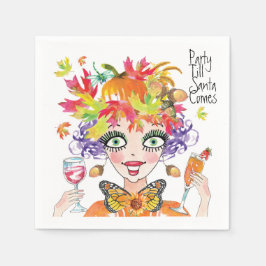 Fall Pumpkin Party bis Santa Comes Paper Napkin Serviette