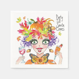Fall Pumpkin Party bis Santa Comes Paper Napkin Serviette