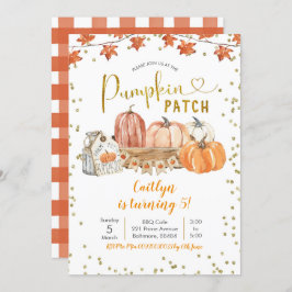 Fall Pumpkin Patch Geburtstagseinladung Einladung