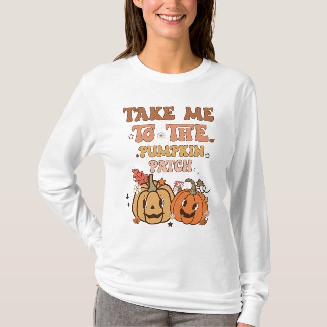 Fall Pumpkin Patch Liebhaber fallen Spaß T-Shirt (Vorderseite)
