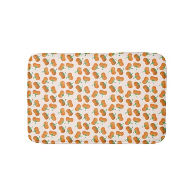 Fall Pumpkin Pattern Erntedank Harvest Orange Badematte (Vorderseite)