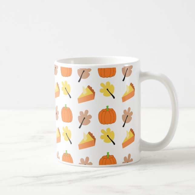 Fall Pumpkin Pattern Kaffeetasse (Rechts)