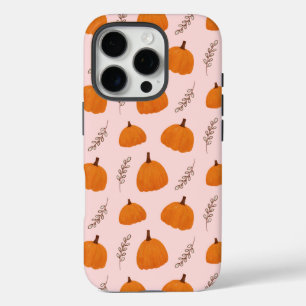 Fall Pumpkin Pattern Pink iPhone 16 Pro Hülle