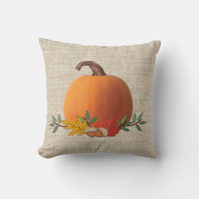 Fall Pumpkin Pillow Kissen (Vorderseite)