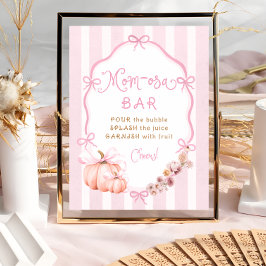 Fall Pumpkin Pink Girl Babydusche Mama osa Bar Poster