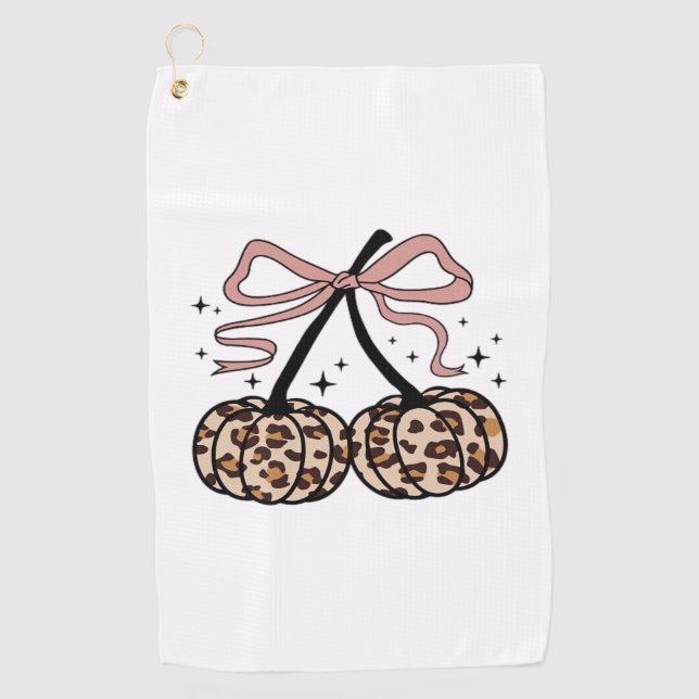 Fall Pumpkin, Pumpkin Cherries, Leopard Pumpkin, P Golfhandtuch (Vorderseite)