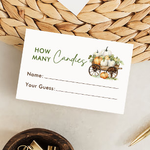 Fall Pumpkin Rate Wie viele Candies Game Card Begleitkarte